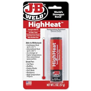 J-B Weld 8297 HighHeat 500 Degree Epoxy Putty Stick - 2 oz. , Grey