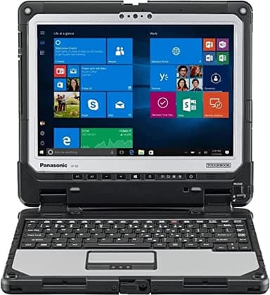 Panasonic Toughbook 33, CF-33, Intel i5-7300U, 12" QHD Touch+Digitizer, 8GB RAM, 256GB SSD, Webcam, 8MP Rear Camera, dGPS, 4G LTE, 2D Bar Laser, Dual Pass, Premium Keyboard, Win 10 Pro (Renewed)