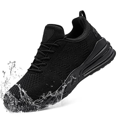 LARNMERN Men Non Slip Work Sneakers Water Resistant Food Service Zapatos Trabajo Antideslizantes Walking Shoes Waterproof Shoes Slip-on, Black 11