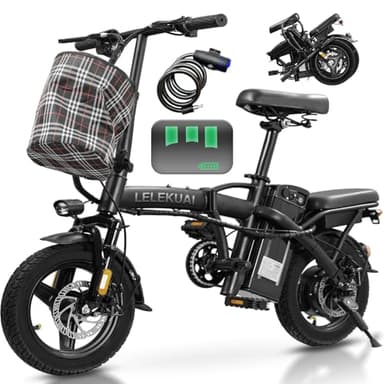 Electric Bike for Adults Teens, Commuter City Folding ebike with 560W Motor and 48V Battery, 24MPH 3-Level Pedals Assist, Dual Disc Brakes,14" Compact Foldable Electric Bicycle with UL 2849 Certified