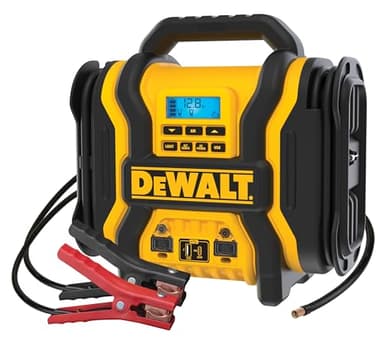 DEWALT DXAEPS14 2000 Peak Battery Amp 12V Automotive Battery Booster Jump Starter/Power Station with 120 PSI Compressor, 500W AC Power Inverter, and 15W USBa & 25W USB Ports