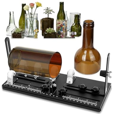 Smasener Glass Bottle Cutter,Upgraded Double Dam Boards Bottle Cutting Tool Kit, Curved Glass Cutting Tool for Round and Square Bottles, [Upgraded]Bottle DIY Craft Kit