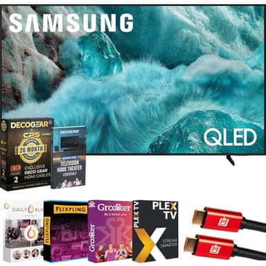 Samsung 65" QLED Q7F 4K Smart TV (2025) Vision AI, Quantum HDR | CPS Exclusive 26 Month Protection, 2X HDMI Cables, Premiere Movies Streaming & Deco Gear Complete Home Theater Beginner's Guidebook