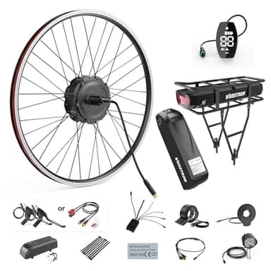 Varstrom Rear Hub Motor Kit - 48V 500W/750W Electric Bike Conversion for 20"/26"/27.5"/700C Rear Wheel Ebike Conversion Kit with Battery & Display Optional - Geared Brushless Motor for Cassett