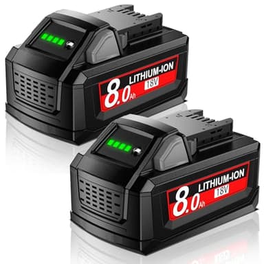 2Packs Upgraded 8000mAh 18V Replacement for Milwaukee M18 Battery Compatible with Milwaukee 18 volt Battery Lithium 48-11-1810 48-11-1820 48-11-1840 48-11-1850 48-11-1828 48-11-1860 Cordless Tools