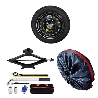 Afolonsh Spare Tire Kit Compatible with 2017+ Tesla Model 3 Long Range & RWD Trims Include Jack, Black Wheel with 18x4 Rim, 125/85R18 Spare Wheel, 26” Rolling Diameter Tire