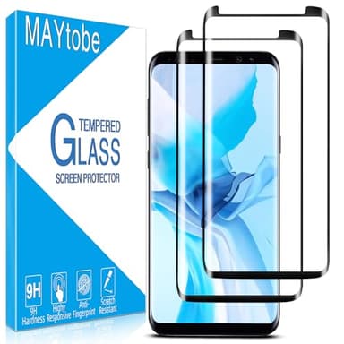 MAYtobe [2-Pack Specially Designed Compatible With Samsung Galaxy S9 Screen Protector Tempered Glass 3D curved, no bubbles, scratch-resistant, easy to install