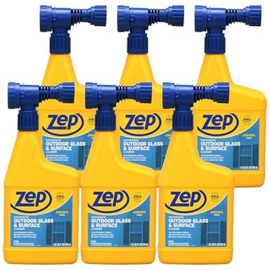 Zep Hose End Outdoor Glass and Surface Cleaner - 32 oz (Case of 6) - U49910 - Easy-To-Use, Attach and Spray for A Streak-Free Shine