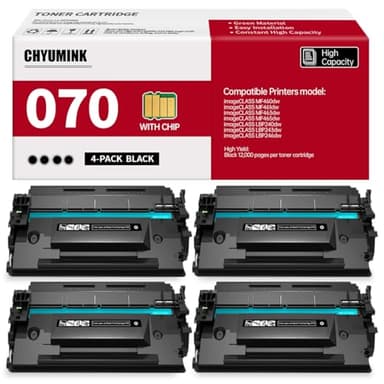070 Black Toner Cartridge 4 Pack 070 Ink Cartridge Replacement for Canon 070 CRG070 CRG-070 Toner for MF460dw MF461dw MF463dw MF465dw LBP240dw LBP243dw LBP246dw Printer