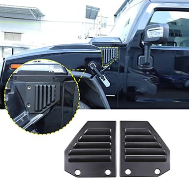 2PCS Car Side Vent Cover Hood Intake Bezel Trim Molding Compatible with 2003-2009 Hummer H2,Side Scoop Hood Cover Car Exterior Accessories (Matter Black)
