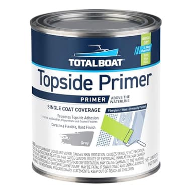 TotalBoat Marine Topside Boat Paint Primer for Fiberglass and Wood (Gray, Quart)