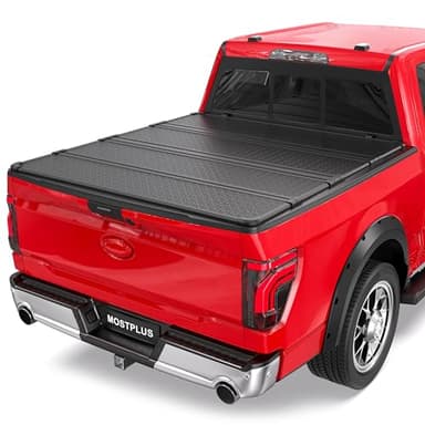 MOSTPLUS 5.5FT Quad Fold Hard Truck Bed Tonneau Cover Compatible with Ford F150 2015-2025 2026 Ford F-150 Bed On Top 4 Fold Aluminum Bed (67Inch)