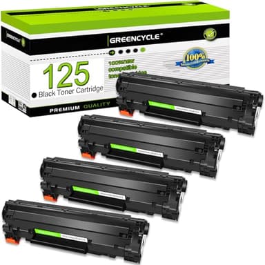 greencycle Compatible Toner Cartridge Replacement for Canon 125 CRG-125 C125 3484B001AA to use with ImageClass LBP6030w LBP6000 ImageClass MF3010 Laser Printer (Black, 4 Pack)