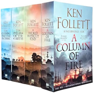 Kingsbridge Novels Collection 4 Books Set By Ken Follett (The Evening and the Morning, The Pillars of the Earth, World Without End, A Column of Fire)