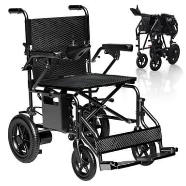 [2026 Upgrade] Hassky Electric Wheelchair for Adults Foldable, 15 Miles Range Motorized Wheelchair, All Terrain Power Wheelchairs for Seniors Supports Up to 350 lbs Black
