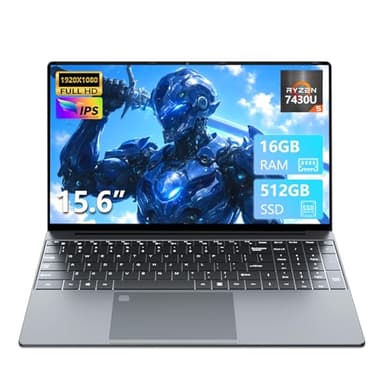 2025 Laptop with Ryzen 7430U Processor( 6C/12T,up to 4.3GHz) (Beat i7-1355U) , Laptop Computer Win 11 Pro, Traditional Laptops 16GB DDR4 512GB SSD 15.6"Full HD IPS Display 1MP Camera Type-C BT 5.0