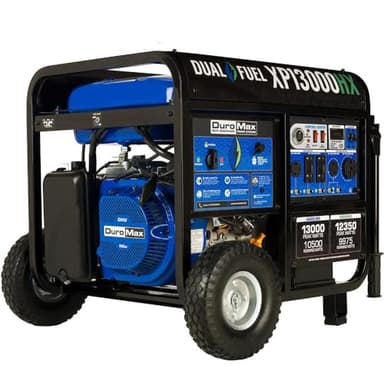 DuroMax XP13000HX 13,000-Watt Dual Fuel Portable Generator - Gas & Propane, Electric Start, Whole Home Power Backup, Transfer Switch Ready, RV & Emergency Ready