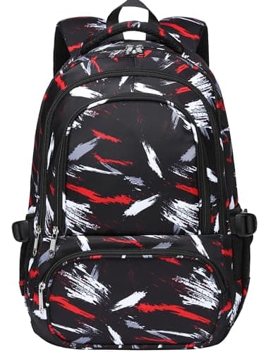 BLUEFAIRY Kids Backpacks for Boys Girls Ages 6-8 Elementary Primary Middle School Bag Back to School Book Bags Mochilas Escolares para Niños Niñas 17 Inch (Coal Black, Brush)
