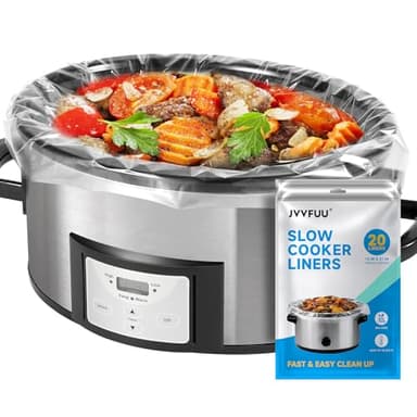 JVVFUU Slow Cooker Liners 3-8 Quart, Cooking Bags Large Size 13"x 21", Slow Cooker Bags Disposable Oval Large For Crock Pot (20)