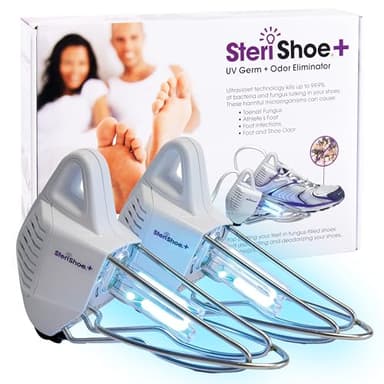SteriShoe UV Shoe Sanitizer and Deodorizer – Ultraviolet Light Sterilizer for Sneakers, Boots, and Dress Shoes – Kills Odor-Causing Bacteria and Toenail Fungus Germs for Fresh, Clean Feet