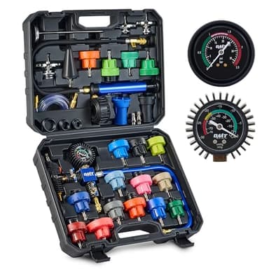 Orion Motor Tech Coolant Pressure Tester Kit, 31pc Master Coolant Vacuum Refill Kit with 23 Radiator Adapters, Radiator Cooling System Pressure Tester Kit with Vacuum Pump Vacuum Purge & Refill Tool