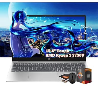 HP 15.6" Full HD Touchscreen Laptop | AMD Ryzen 7 7730U (Beats i9-10880H) | 32GB RAM | 1TB SSD | AMD Radeon Graphics | Win 11 | Fast Charge | Wi-Fi 6 | W/Accessories