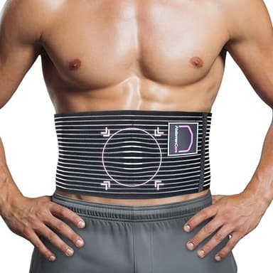 Abdomencare Umbilical Hernia Belt for Men and Women | Abdominal Hernia Belt for Women & Men with 2 Unique Compression Pads | Belly Button Umbilical Hernia Belts for Men | Hernia Support Binder | L/XL
