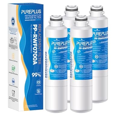 PUREPLUS DA29-00020B Replacement for Samsung DA29-00020A/B, DA29-00020B-1, RF28HMEDBSR, RF263BEAESR, RFG297HDRS, HAF-CIN/EXP, RF4287HARS, RF28HFEDBSR, 469101, RWF0700A Refrigerator Water Filter, 4PACK