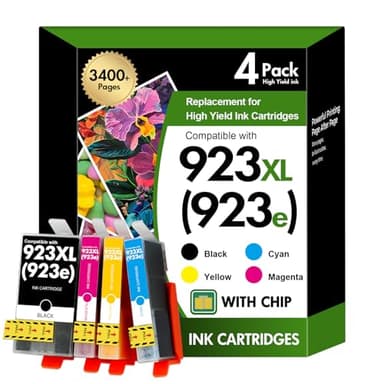 923 923XL 8130e Ink Cartridges Combo Pack with Chip: Replacement for HP 923e 923XL 923 Ink Cartridges for HP Printer OfficeJet Pro 8130e 8135e 8139e 8138e 8122e 8120 8124e 8125e 8130 8132e 8134e