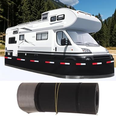 RV Skirting for Winter, Heavy Duty Travel Trailer Skirt with Lock Cable, Windproof, Waterproof & UV Resistant Camper Skirt for Mid 5th Wheel & Large Travel Trailer(85.3x2.6 ft)