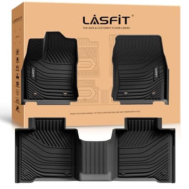 LASFIT Floor Mats for Toyota Tundra 2022-2025 2026 CrewMax Cab, All Weather Custom Fit TPE Floor Liners for Tundra SR/SR5/TRD PRO/Limited/Platinum/Castone Front&Rear 2 Row Car Mats, Black
