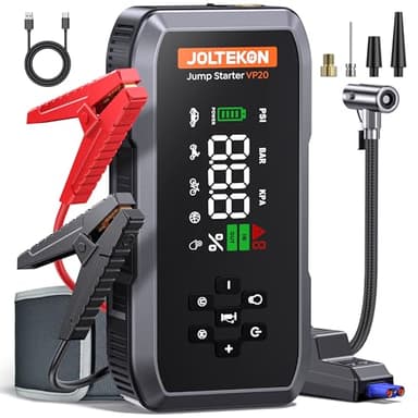 Car Battery Jump Starter with Air Compressor, 4500A Powerful Battery Jumper Starter Portable with 150PSI Auto-Pause Pump, 12V Jump Box for Car Battery with 10-Safety Protection(9L Gas/8L Diesel)