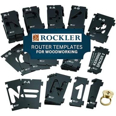 Rockler Router Letter Template Set (3-3/8” - 99 Pieces) – State Park Font Letter Router Template – Interlocking Sign Making Templates w/Letters, Numbers, Symbols - Interlock Signmaker's Templates