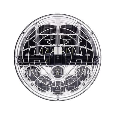 United Pacific 34138 Heated LED Headlight, RH/LH, 7", Round, Black Housing, High/Low Beam