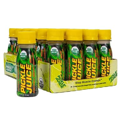 Pickle Juice Sports Drink Shots, Extra Strength - Relieves Cramps Immediately - Electrolyte Pickle Juice Shots for Day & Night Time Leg Cramp Relief - 2.4 oz, 24 Pack