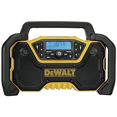 DEWALT 12V/20V MAX Portable Bluetooth Radio, Cordless, 100 ft Range, 3.5” Subwoofers, Jobsite (DCR028B)