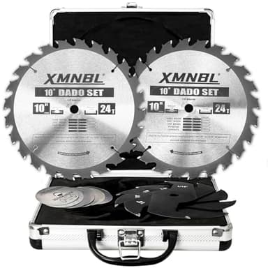 10" Stacking Dado Blade Set 24-Tooth,Dado Blades for 10 Inch Table Saw,Compatible with 10 Inch Table Saw,Dado Stack for Fine Finished Dados, Grooves, and Rabbets,Ranging From 1/4'' to 13/16''14 Pieces