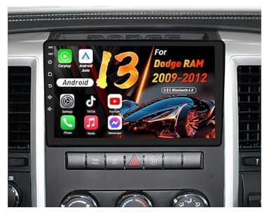 4Core + 64G ROM Upgrade Car Radio Stereo for Dodge Ram 1500 2500 3500 2009-2012: 10.1 inch 1280 * 800 Touch Split Screen with Wireless Carplay Andriod Auto 5G WiFi Bluetooth Backup Camera GPS FM SWC