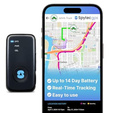 Spy Tec Mini GPS Tracker for Vehicles & Kids | Up to 14-Day Battery Life | Geofencing, Portable Real Time GPS Car Tracker w/Lifetime Support | Subscription Required