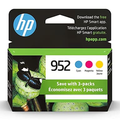 HP 952 Cyan, Magenta, Yellow Ink Cartridges (3-Pack) | Works with Printer Series: OfficeJet 8702, OfficeJet Pro 7720, 7740, 8210, 8710, 8720, 8730, 8740 | Eligible for Instant Ink | N9K27AN