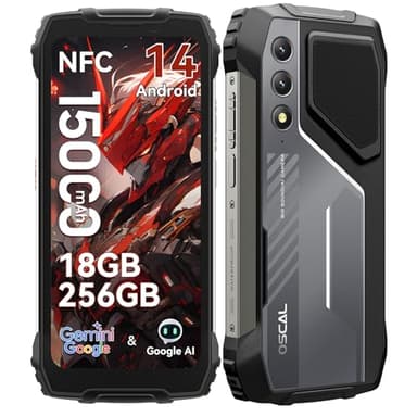 OSCAL Pilot 1 Rugged Phone,15000mAh(33W) Rugged Smartphone Unlocked,Gemini AI Android 14 Gaming Phone,IP69K Loud Speaker Military Phones, NFC,18GB+256GB/2TB Expand,Dual SIM/1 TF Slots,6.67" Display
