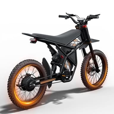 Bootime 3500W Peak Electric Dirt Bike for Adults Teens - 50 MPH High-Speed, 25" Fat Tires & Dual Removable Battery (60V)| All-Terrain Off-Road eBike for Snow, Sand