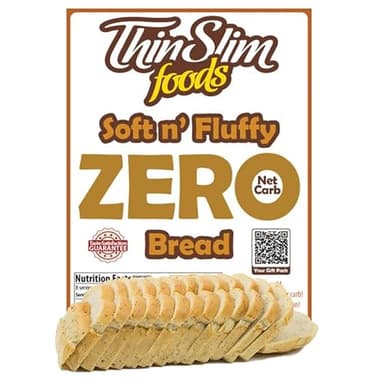 ThinSlim Foods Soft n Fluffy Zero Net Carb Keto Bread | Low Carb Bread | Plain (Pack of 1)