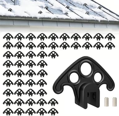 52 Pack Snow Guards for Metal Roofs, Ice & Snow Guard Blocks for Standing Seam Roofs Under 1/2 Inch Width, Includes Set Screws, Plastic Snow Stops Prevent Ice Dams & Damage