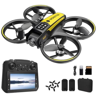 Drone for Kids with Camera and 4.5" Screen Remote – Beginner RC Drone with Brushless Motor, Optical Flow Hover, One-Key Takeoff, 2 Batteries
