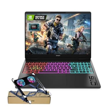 HP Omen MAX 16 RTX 5060 Gaming Laptop, 16" WQXGA 240Hz, AMD Ryzen AI 9 HX 375(Beats Intel i9), NVIDIA RTX 5060, 16GB DDR5 RAM, 1TB SSD, RGB Keyboard, Wi-Fi 7, Win 11 H, Bundle with PCO Laptop Cooler