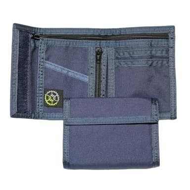 Sprocket Nylon Bifold Wallet with Zippered Pockets (Navy)