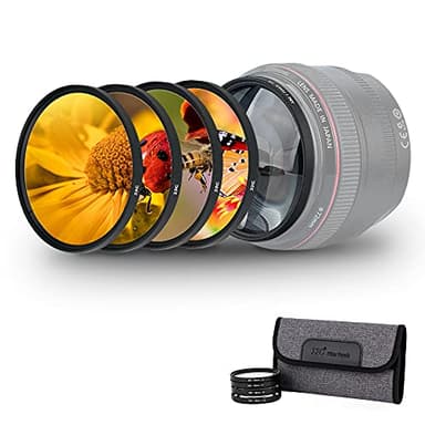 52mm Macro Close-Up Filter Set (+2 +4 +8 +10) with Filter Pouch for Nikon D5500 D5300 D3300 with AF-S DX Nikkor 18-55mm f/3.5-5.6 Lens or Canon M50 M50 Mark II with EF-M 55-200mm f/4.5-6.3 STM Lens