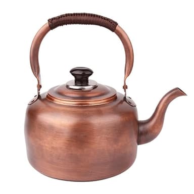 GFHVDC Handmade Copper Kettle Copper Teapot for Stovetop Premium Copper Tea Kettle For Stove Top,Rustic Tea Pot With Ergonomic Handle,Work for gasstove tops pure copper kettle,5L