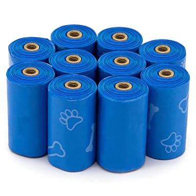 Best Pet Supplies Dog Poop Bags (150 Bags) for Waste Refuse Cleanup, Doggy Roll Replacements for Outdoor Puppy Walking and Travel, Leak Proof and Tear Resistant, Thick Plastic - Blue (Unscented)